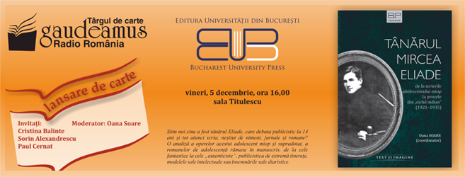 Evenimente Editura Universitii din Bucureti la Gaudeamus 2025 | Eliade