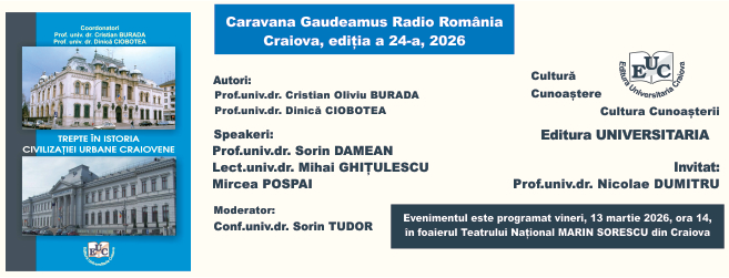 Eveniment Editura Universitaria la Gaudeamus Craiova 2026 - Trepte in istoria civilizatiei urbane craiovene