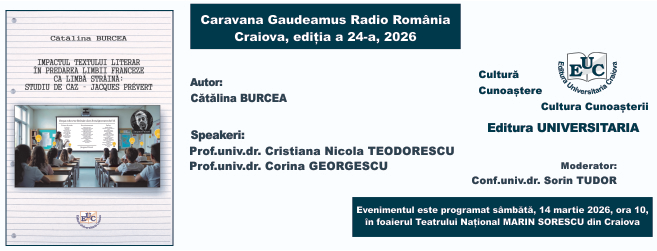 Eveniment Editura Universitaria la Gaudeamus Craiova 2026 - Impactul textului literar �n predarea limbii franceze