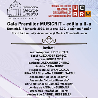 Gala Premiilor MUSICRIT - edi&#539;ia a II-a