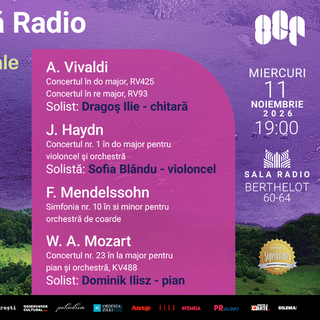 “Moștenitorii Rom�niei muzicale”: concert de concerte susținut al�turi de Orchestra de Camer� Radio