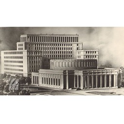 Grafica actualului sediu al Societ&#539;ii de Radiodifuziune (1946)