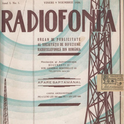 "Radiofonia", 9 noiembrie 1928, anul I, nr. 1