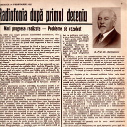 Dragomir Hurmuzescu - Radiofonia după primul deceniu, &#8221;Radiofonia&#8221;, 14 februarie 1932