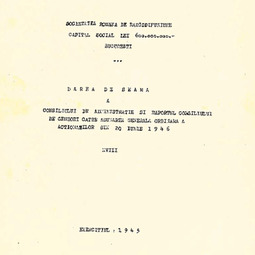 Darea de seam a Consiliului de Administra&#539;ie (1946)
