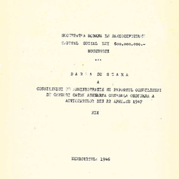 Darea de seam a Consiliului de Administra&#539;ie (1947)   